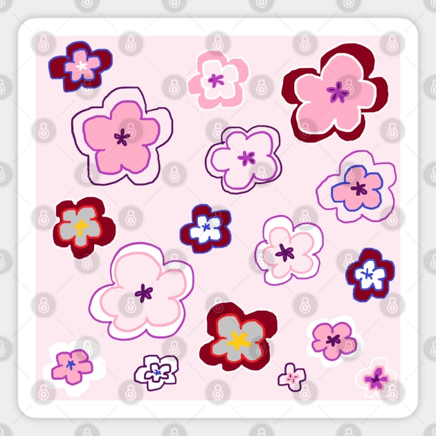 My garden full of flowers, Flower patterns Magnet by zzzozzo